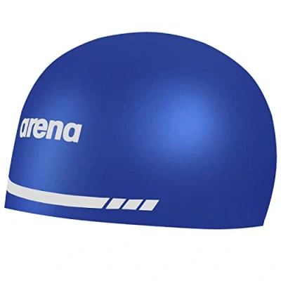 Immagine di Arena Cuffia da nuoto 3D Soft USA, unisex, per adulti, in silicone, uomini e donne, kit pratica corsa, colore blu reale, L