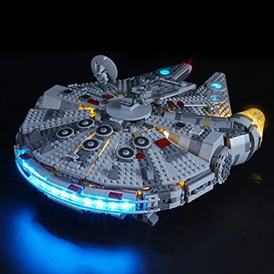 Immagine di GEAMENT 2019 Set di Luci LED per Star Wars Millennium Falcon Kit Illuminazione Compatibile con 75257 The Rise of Skywalker (Modello mattoncini Non Incluso)