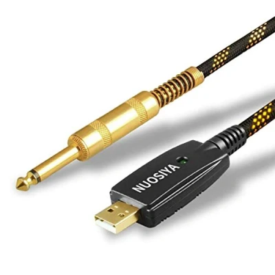 Immagine di NUOSIYA cavo USB per chitarra da 6,35 mm, di registrazione a PC, adattatore convertitore interfaccia collegamento, del computer jack 3 m