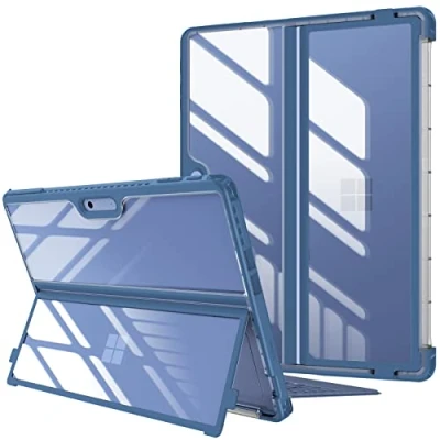 Immagine di FINTIE Custodia per Microsoft Surface Pro 11/10 (2024) / 9 (2022) 13 Pollici Antiurto Folio Case Protettiva Cover con Rigida Kickstand Case, Compatibile Tastiera Type Cover, Blu Scuro