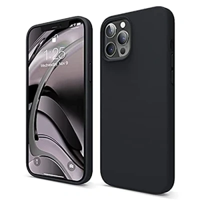 Immagine di elago cover in silicone liquido compatibile con iPhone 12 Pro Max (6,7&quot;), custodia premium, protettiva completa, antiurto a 3 strutture, colore: Nero