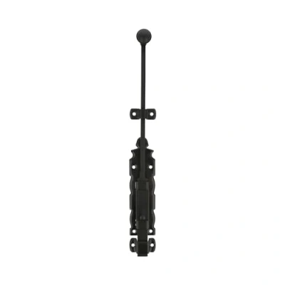 Immagine di Amig Perno di sovrapposizione Serratura per porte e finestre Chiusura resistente Acciaio Zamak Colore: Nero 300 x 35 mm Viti non incluse