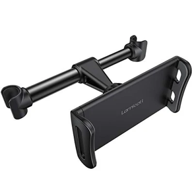 Immagine di Lamicall Supporto Auto Poggiatesta per Tablet, Tablet Universale 5 11&quot; come 2020 iPad Pro 9.7, 10.5, Air mini 2 3 4, iPhone, Samsung Tab, altri Tablets Nero