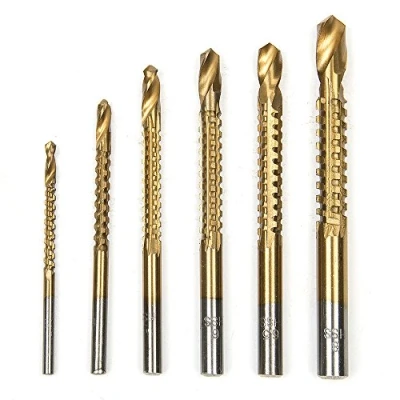 Immagine di Malayas Set di 6 punte per trapano HSS sega da banco in acciaio, titanio, 3 mm, 4 5 6,5 8 mm