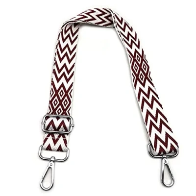 Immagine di Tracolla Regolabile Vino Rosso, per Borsa Donna, Cinghia di Ricambio Colorata Larga 3.8cm con Argento Moschettoni Borsette Ragazza DIY Accessori, #10