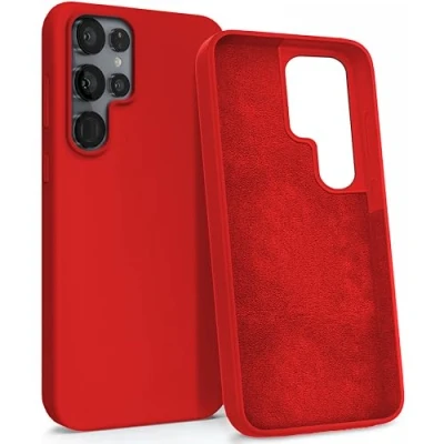 Immagine di MyGadget Custodia per Samsung Galaxy S22 Ultra Hardcase con Strato Microfibra &amp; Cover Silicone Resistente Protezione Antigraffio Antiurto Rosso