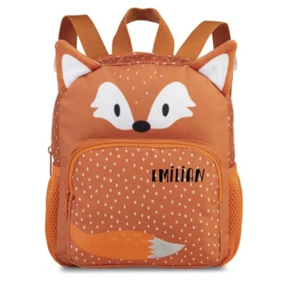 Immagine di minimutz zaino per asilo con animali e ragazze, personalizzabile nome, bambini tasca anteriore, Volpe (arancione), 21 x 24 13 cm