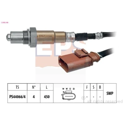 Immagine di EPS 1.998.348 Sonda lambda Made in Italy OE Equivalent riscaldato, planare, Filettatura prelubrificata VOLKSWAGEN: Polo V Hatchback