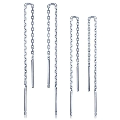 Immagine di Infinite U, 2 paia di orecchini in argento Sterling 925, a forma lunga catenina, da 6 8 cm, set per donna/ragazza