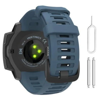 Immagine di MoKo Cinturino per Smartwatch in Silicone Compatibile con Garmin Instinct/Instinct Solar/Tactical/Instinct 2 Accessori Orologi, Blu Uragano