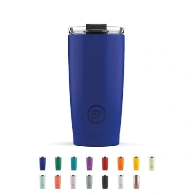 Immagine di Cool Bottles Tumbler Bicchiere Termico in Acciaio Inossidabile 550 ml Vivid Blue Tazza da Caffè Coperchio Ermetico Bevande Fredde 10 ore e Calde 5 Finitura Antimacchia