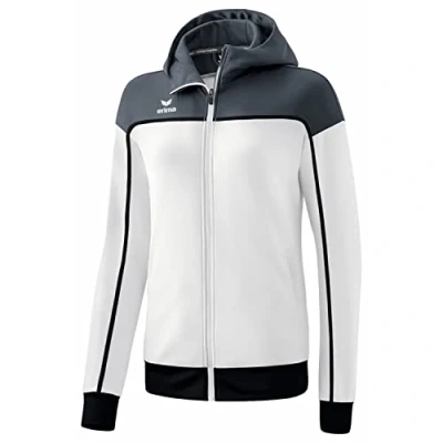 Immagine di Erima Change By Giacca da Allenamento con Cappuccio, bianco/slate grey/nero, 44 Donna