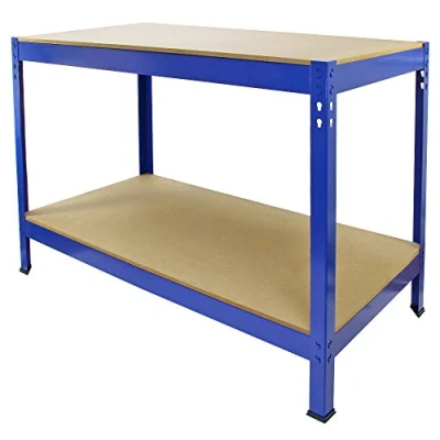 Immagine di Q Rax Banco da Lavoro e Fai Te in Acciaio Super Resistente, per Garage capannoni, Colore Blu
