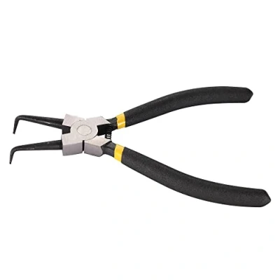 Immagine di GOOFIT Utensile manuale Pinza sostituzione per anelli elastici interni con impugnatura gialla a punta di 90 gradi