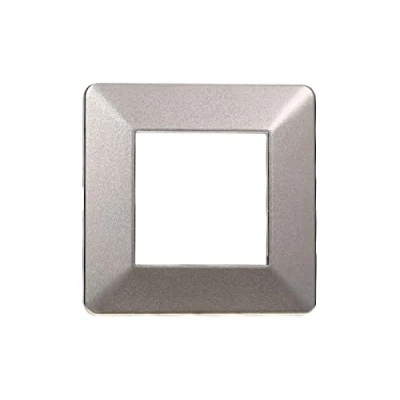Immagine di Placca Compatibile Con Vimar Plana, Placche In Plastica, 1 Pezzo (2 Posti/Moduli,Titanio)