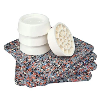 Immagine di Tappetino e Piedini per Lavatrice o Asciugatrice, Universale, set di 4 Ammortizzatori multicolore Antivibrazioni, Piede Sostegno Antiscivolo, Antivibranti, Assorbitore Vibrazioni