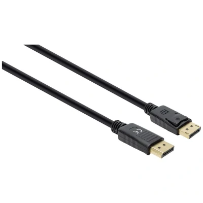 Immagine di Manhattan DisplayPort Cavo Spina DisplayPort, 1.00 m Nero 355582 tripla schermatura, guaina in PVC, contatti connettore dorati