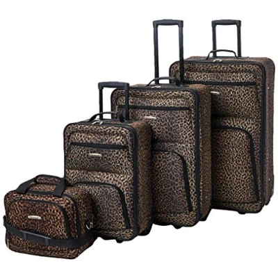 Immagine di Rockland Jungle Softside Set di valigie verticali, Leopard, Taglia unica, verticali