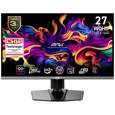 Immagine di MSI MPG 271QRXDE QD OLED Monitor da gioco ERP G (A G) 67.3 cm (26.5 pollici) 2560 x 1440 Pixel 16:9 0.03 ms HDMI ™, DisplayPort, USB A, C®, Presa cuffie