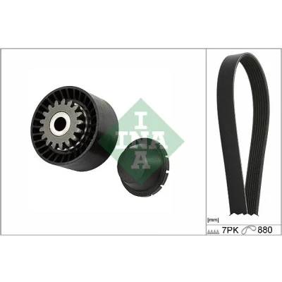 Immagine di INA 529 0318 10 Kit cinghie Poly V Controllare corsa libera generatore ed ev. sostituire RENAULT: CLIO 3, Modus / Grand Modus, Wind
