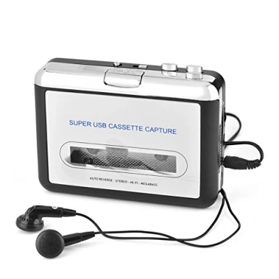 Immagine di Tosuny Convertitore da Cassetta a MP3, Lettore di Cassette con Cuffie, Cattura Audio Musicale USB Nastro PC CD Switcher Plug And Play