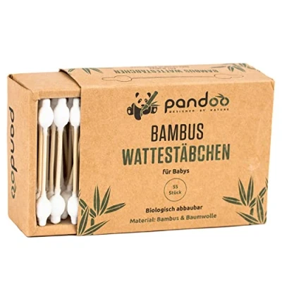 Immagine di Pandoo 4 bastoncini di cotone per bambini 100% biodegradabile, vegano e sostenibile Tamponi premium compostabili