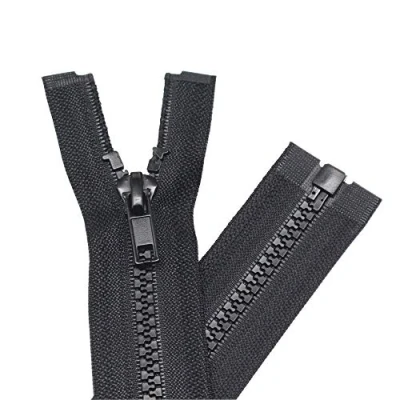 Immagine di YaHoGa 2 cerniere da 53 cm, in plastica 5 mm, separabili, per giacca colore: nero