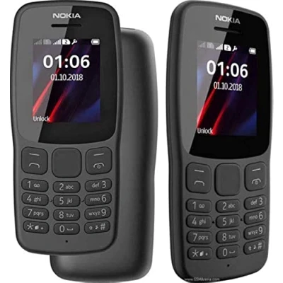 Immagine di Nokia 106 tutti i vettori 4GB Dual Sim 2018 Grigio Scuro Con Torcia LED Radio FM Big Button Phone
