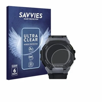 Immagine di savvies (6 Pezzi Pellicola Protettiva per Casio G Shock Squad GBD 300 Protezione Schermo Trasparente