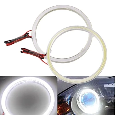 Immagine di Qasim 1 coppia di LED COB Fari Angel Eyes con Copertura in Plastica 110MM 81SMD Bianco Anello Halo Occhi d&#039;Angelo per Auto Moto DRL Diurna Faro Fendinebbia DC12V