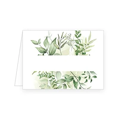 Immagine di Edition Seidel 50 segnaposto di alta qualità, per matrimonio, compleanno, battesimo, comunione, cresima, argento, eucalipto