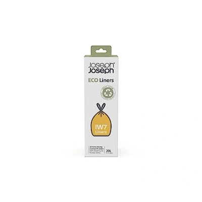 Immagine di Joseph IW7 Sacchetti Imondizia Ecologici in Plastica Riciclata, per Rifiuti da Cucina con Manici a Coulisse, Extra Resistenti Confezione 20, 20 Litri, Grigio