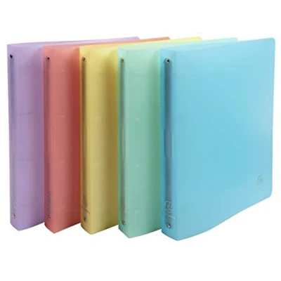 Immagine di Exacompta 51970E Conf. da 5 Raccoglitori Chromaline Pastel 4 Anelli Tondi 30 mm Dorso 40 Polipropilene Traslucido 0.5 F.to Esterno 26.8x32 cm per A4 Colori Assortiti