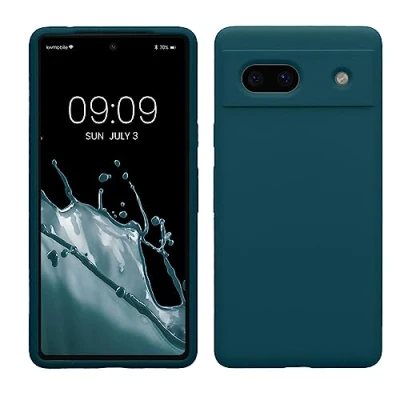 Immagine di kwmobile Cover per Google Pixel 7a Custodia Back Case Smartphone in Silicone TPU Protezione Gommata petrolio matt
