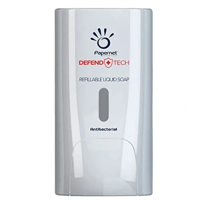 Immagine di Papernet Dispenser Antibatterico Sapone Liquido E Gel Defend Tech, Bianco, 13.9 x 11.6 22 cm