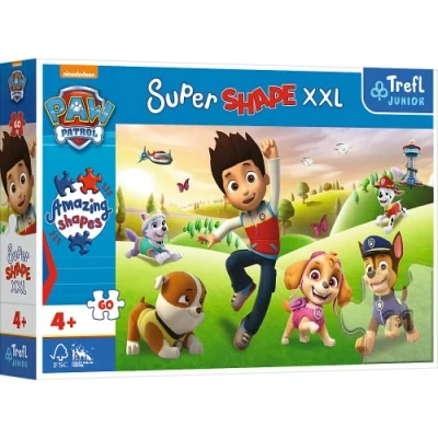 Immagine di Trefl 60 XXL Super Shape Forme Pazze, Pezzi Grandi, Da Colorare Con I Personaggi Delle Fiabe, Dai 4 Anni in Su Puzzle, Colore Paw Patrol, Cani Che Sorridono, 50009