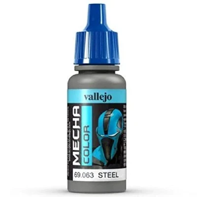 Immagine di Vallejo Mecha Color Colore Acrilico a Base d&#039;Acqua per Aerografo, 17 ml, Grigio (Steel)