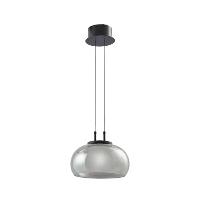 Immagine di Lucande Lampada a sospensione Dain, 1 luce, grigio fumo, vetro