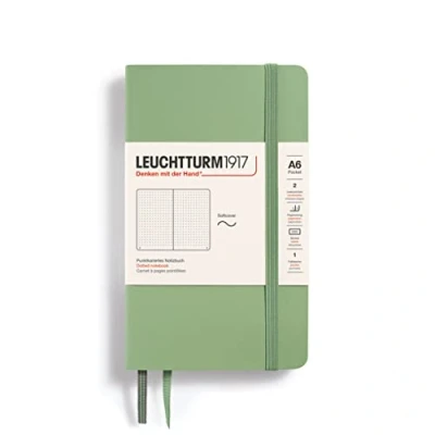 Immagine di LEUCHTTURM1917 363952 Taccuini Pocket (A6), Copertina morbida, 123 pagine numerate, Sage, Puntini