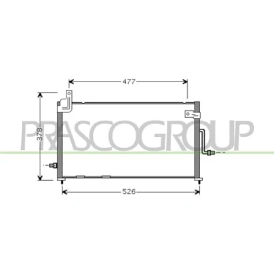 Immagine di PRASCO DW322C001 Condensatore Alluminio 522 DAEWOO: Matiz I Hatchback