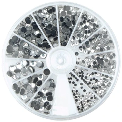 Immagine di Rayher Set Di Brillantini Decorativi Termoadesivi Con Strass Hotfix, 580 Pz., Dimensioni 2 5 Mm, Cristallo Rocca, Contenitore Scomparti, Tessuti Abbigliamento Scarpe
