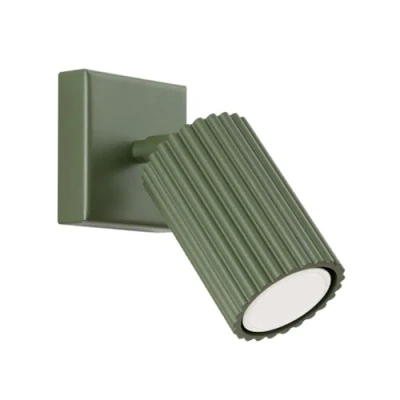 Immagine di SOLLUX lighting Lampada Da Parete Applique In Alluminio 1 Paralume 8 x 16 cm Karbon Verde Oliva