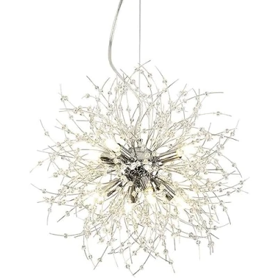 Immagine di EFPD Lampadario fuochi d&#039;artificio, in cristallo G9, utilizzato per l&#039;illuminazione di camera da letto, sala pranzo, soggiorno e isola cucina (Argento 8T)