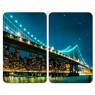 Immagine di Wenko Coprifornelli in Vetro Universale Brooklyn Set 2 Pezzi