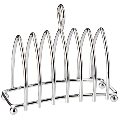 Immagine di KitchenCraft Portatoast per 6 Fette di Pane Tostato con Finitura Cromata, Metallo, 16 x 15 7 cm