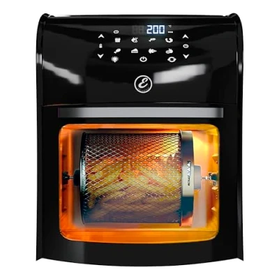 Immagine di Forno Friggitrice Ad Aria Calda Da 12 Litri Con Display Digitale, Sistema A Riscaldamento Rapido, 7 Programmi Di Cottura, Timer e Temperatura Regolabili 1800 W (12 Litri, nero)