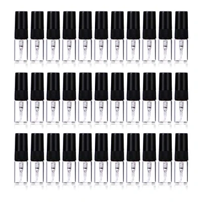 Immagine di Enslz, mini flaconi spray da 2 ml per profumo, bottiglie di vetro trasparenti viaggio, con atomizzatore, riutilizzabili e ricaricabili, 30 pezzi (2 ml, nero)