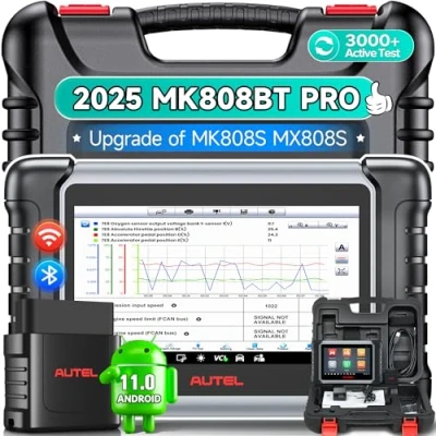 Immagine di Autel MaxiCOM MK808BT PRO: 2024 Controllo Bidirezionale, Aggiornato di MK808 MK808S MX808, Android 11 4G + 64G 2.4G e 5G WIFI, Test Attivo, Servizio 28+, Tutti Sistemi, BT506 Supporto