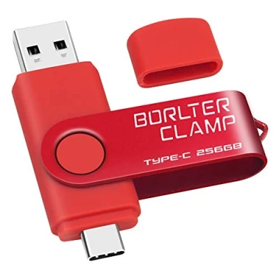 Immagine di 256GB Chiavetta USB 3.0 Type C, BorlterClamp 2 in 1 Pendrive (USB C e A 3.0) Memoria Flash OTG Drive Girevole per Android Smartphone Samsung S10 S8, Huawei honor, Laptop, PC (Rosso)