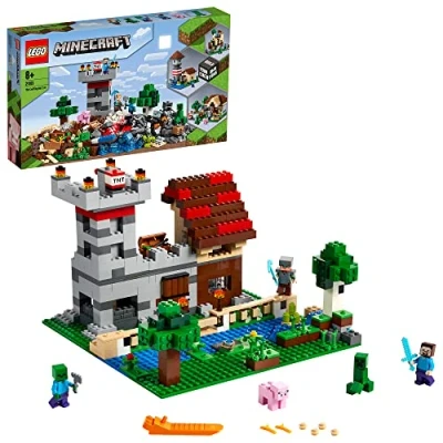 Immagine di LEGO 21161 Minecraft Crafting Box 3.0, Kit 2 in 1 Castello Fortezza Fattoria con Figure di Steve, Alex e Creeper